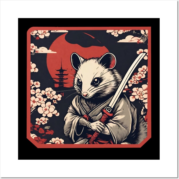 Katana Possum Samurai Wall Art by Ilustradamus